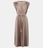 Joseph Volta belted plissé satin midi dress