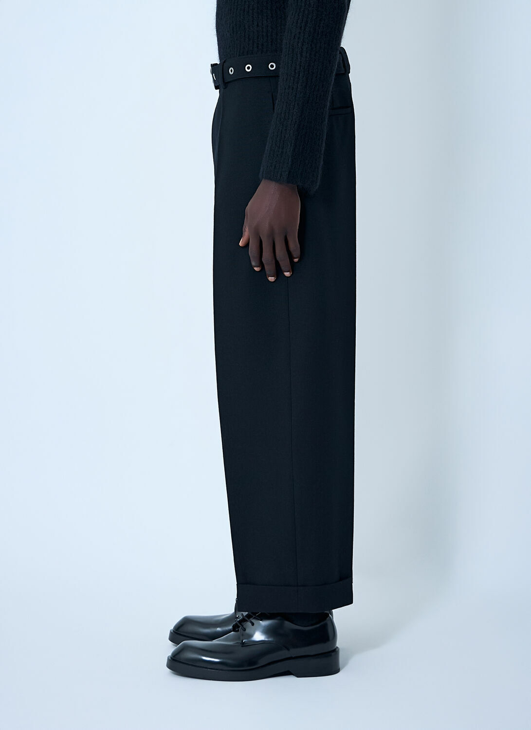 Jil Sander Belted Tailored Wool Pants