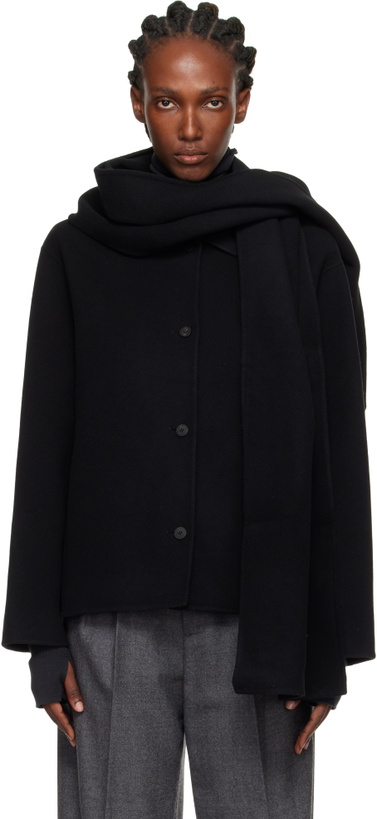 Photo: LE17SEPTEMBRE Black Virgin Wool Scarf & Jacket