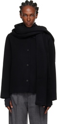 LE17SEPTEMBRE Black Virgin Wool Scarf & Jacket