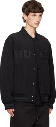 Hugo Black Logo Bonded Bomber
