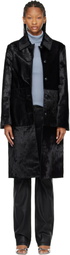 Róhe Black Pony Hair Coat