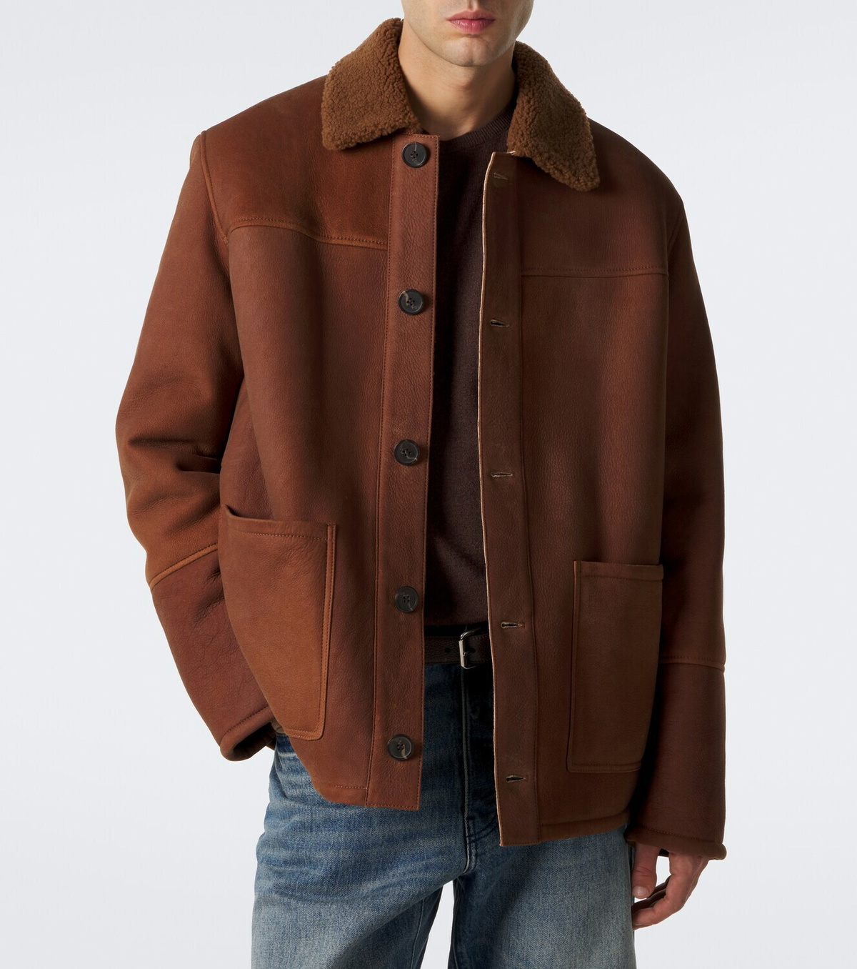 Arma Rickson shearling-trimmed leather jacket