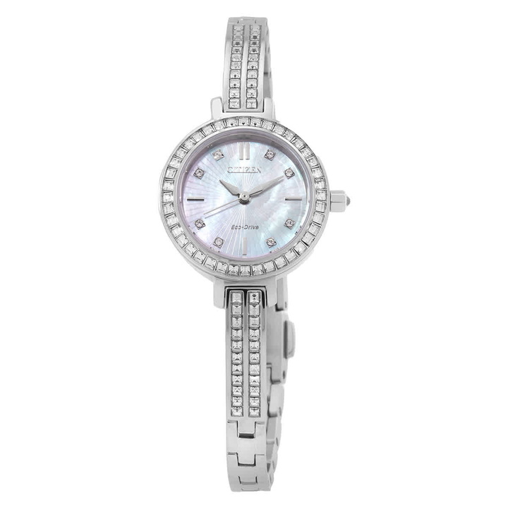Photo: Citizen Silhouette Crystal Eco-Drive White Dial Ladies Watch EM0860-51D