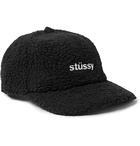 Stüssy - Logo-Embroidered Sherpa Baseball Cap - Black