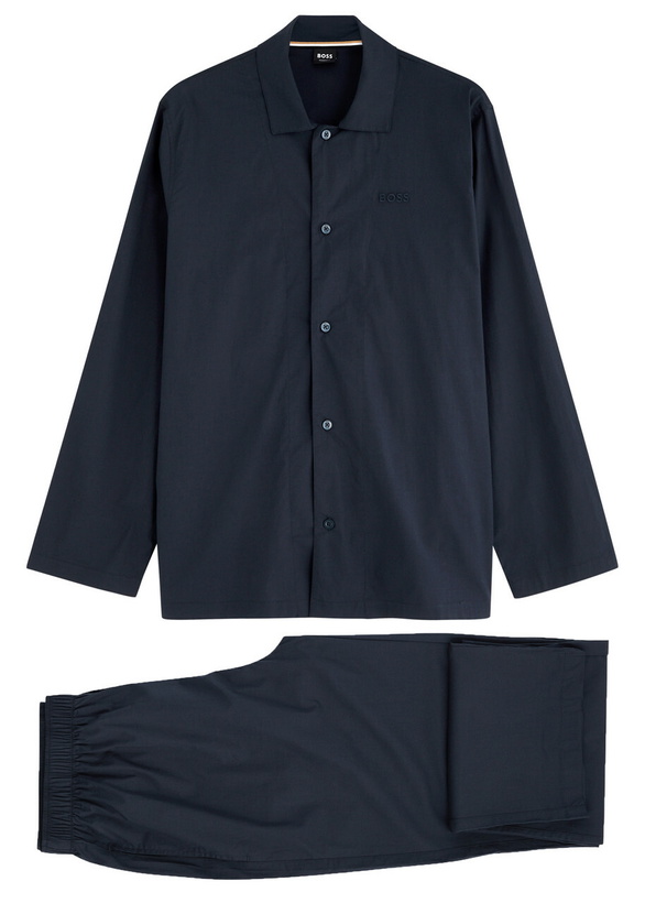 Photo: Boss Chris Poplin Pyjama set Dark Blue