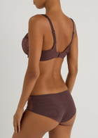 Simone PÉRÈLE Dahlia Floral-embroidered Tulle Underwired bra Dark Red