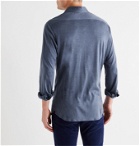 Isaia - Cutaway-Collar Silk and Cotton-Blend Shirt - Blue