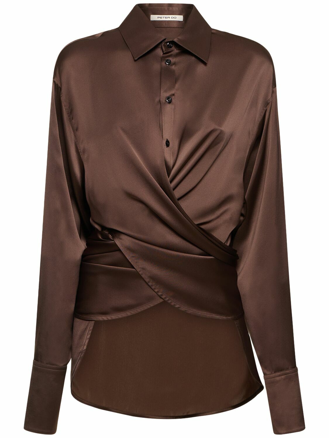 PETER DO - Silk Satin Wrap Shirt