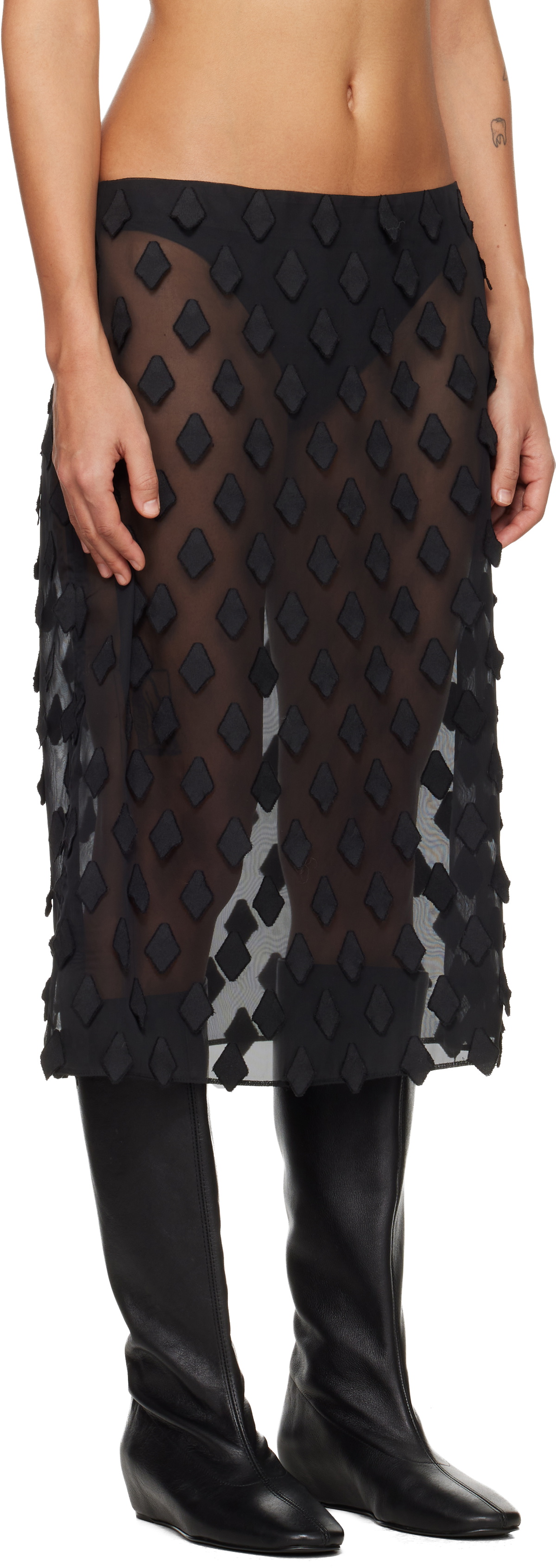 Paloma Wool Black Tris Midi Skirt