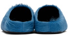 Marni Blue Long Hair Calfskin Fussbett Slip-on Loafers