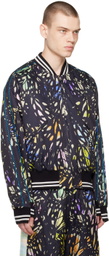Tanaka Black Printed Reversible Bomber Jacket