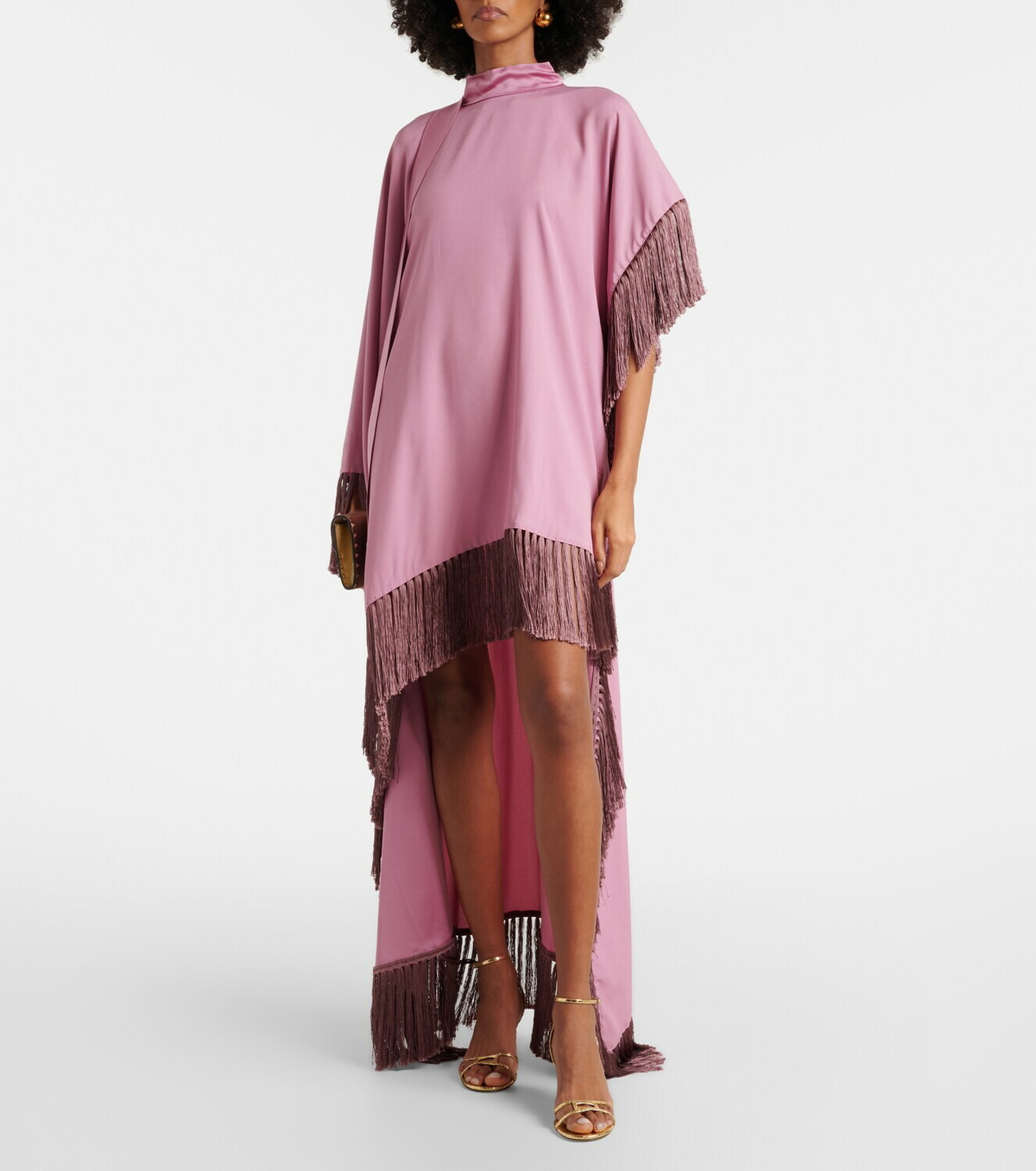 Taller Marmo Asymmetric fringed satin kaftan