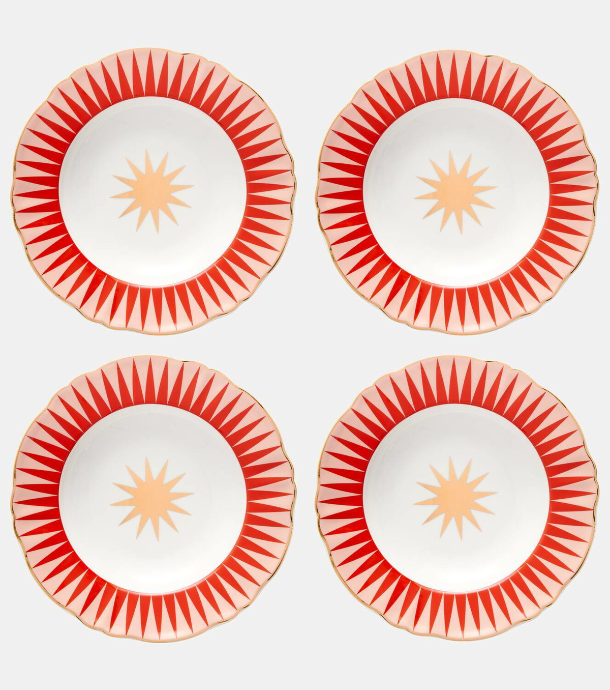 Bitossi Baleno set of 4 porcelain soup plates