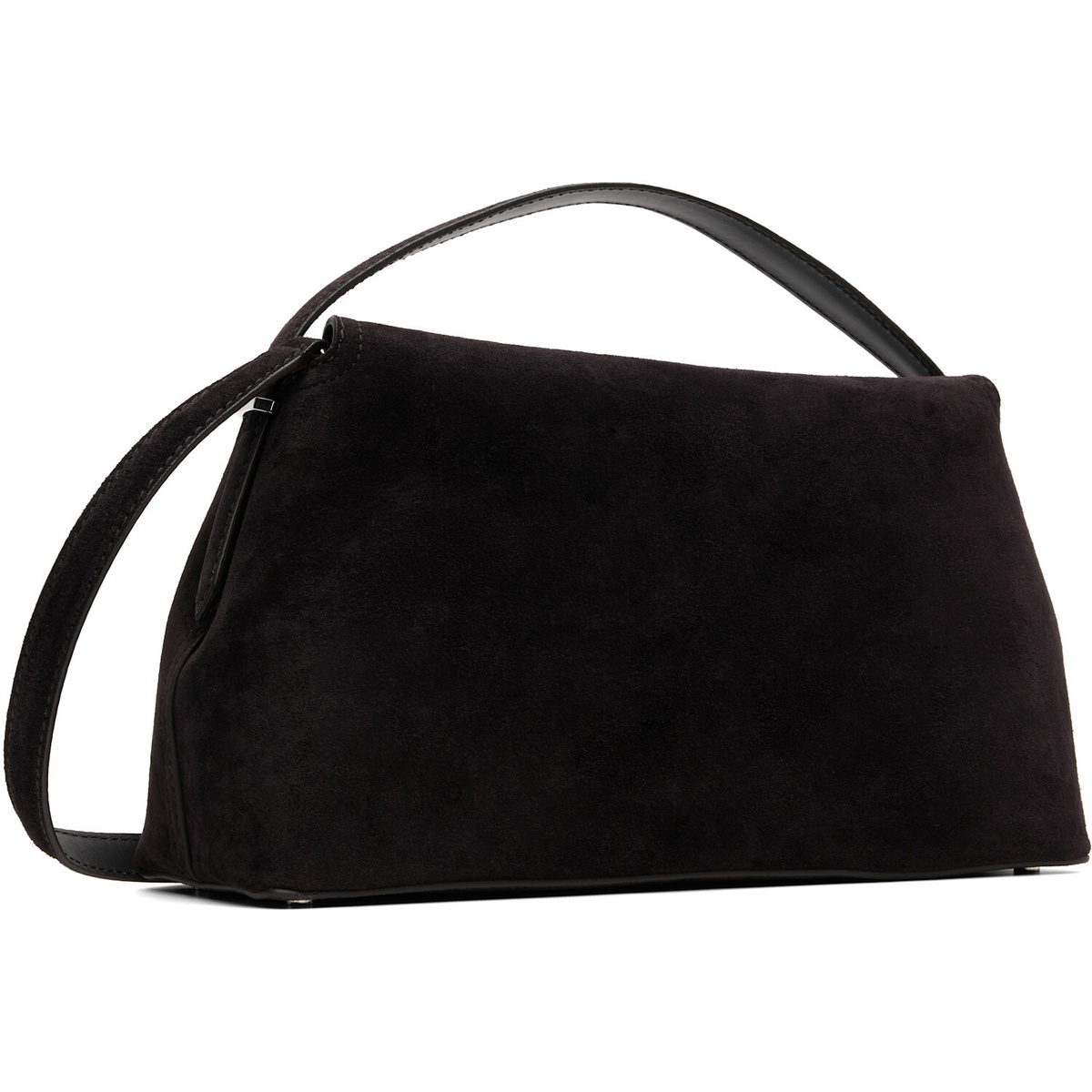 TOTEME Brown T-Lock Suede Top Handle Bag