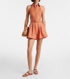 Zimmermann Awaken belted linen romper
