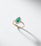 Yvonne Léon Pompadour 18kt gold ring with emerald and diamonds