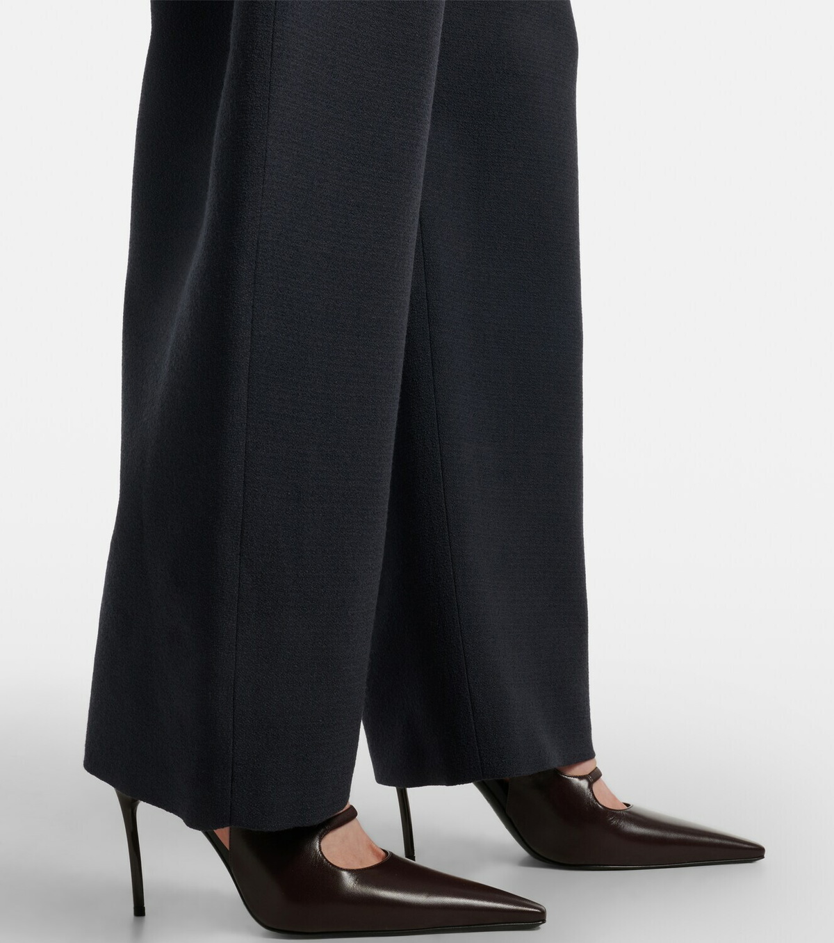 Alaïa Round wool crepe barrel-leg pants