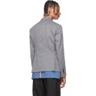 Thom Browne Grey RWB Stripe Unconstructed Blazer