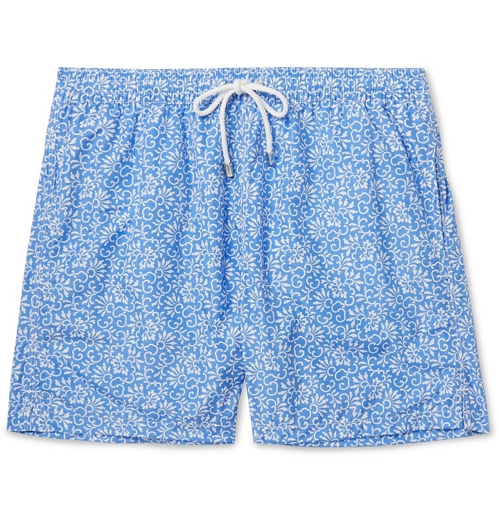 Photo: Anderson & Sheppard - Floral-Print Shell Swim Shorts - Blue