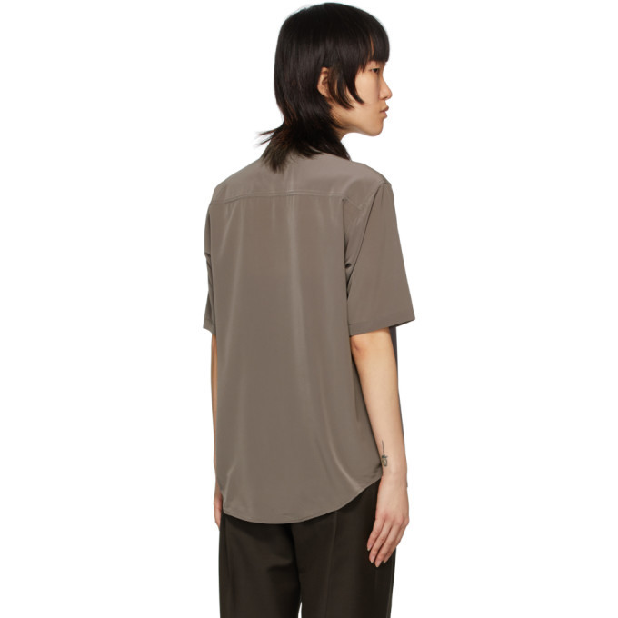 Eftychia Taupe Closed Short Sleeve Shirt