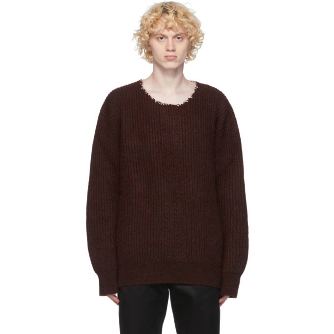 Photo: Maison Margiela Burgundy Wool Gauge 5 Sweater