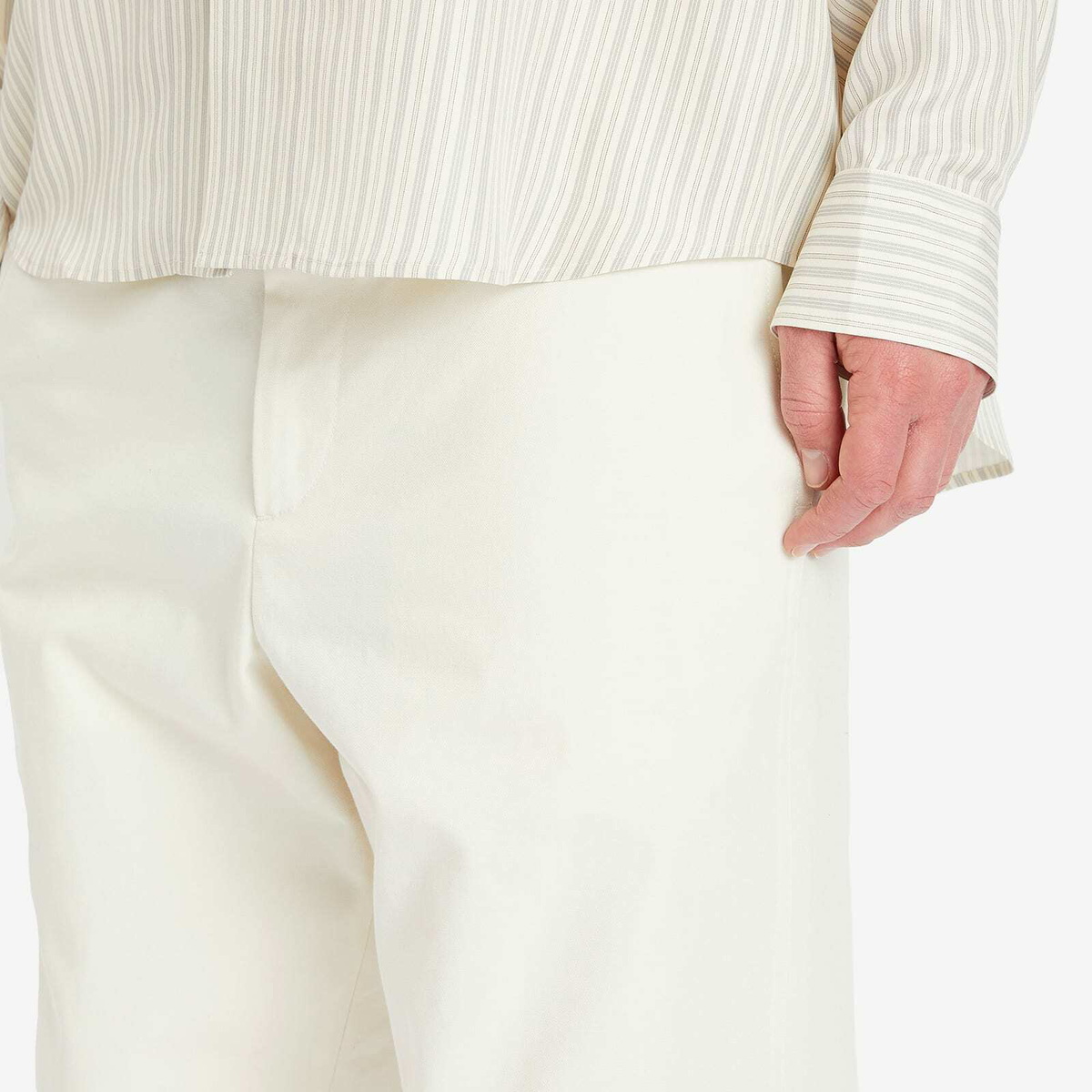 Jil Sander+ Men's Regular Fit Straight Chinos in Eggshell