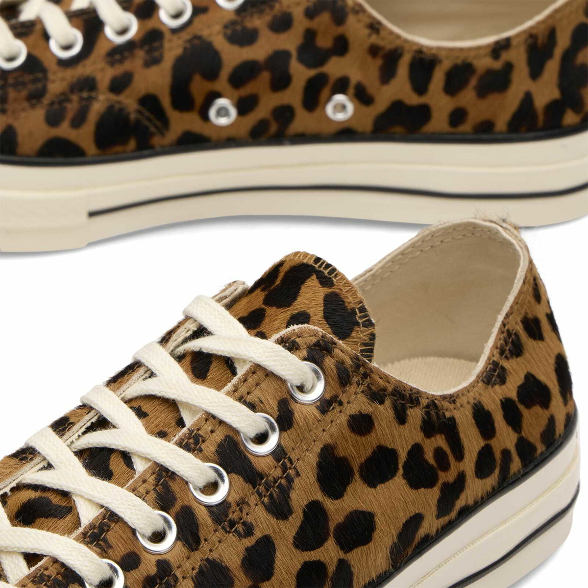 Converse Chuck Taylor 1970s Leopard Pony Hair Ox Sneaker in Black/Natural Ivory/Egret