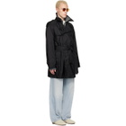 Burberry Black Mid-length Nylon Leadenham Trench Coat