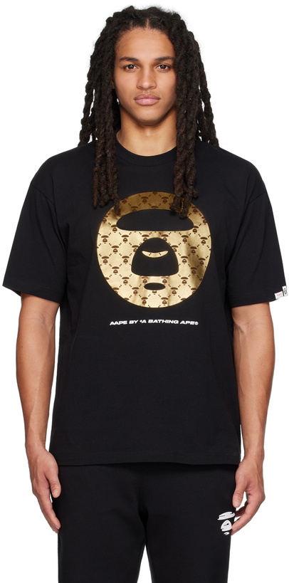 Photo: AAPE by A Bathing Ape Black Moonface Patterned T-Shirt