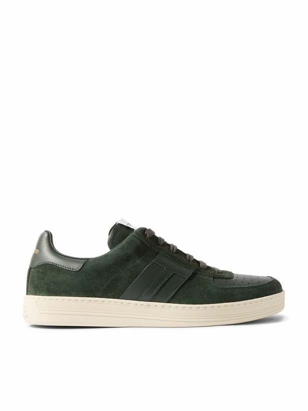 Photo: TOM FORD - Radcliffe Suede and Leather Sneakers - Green
