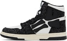 AMIRI Black & White Glitter Skel Top Hi Sneakers