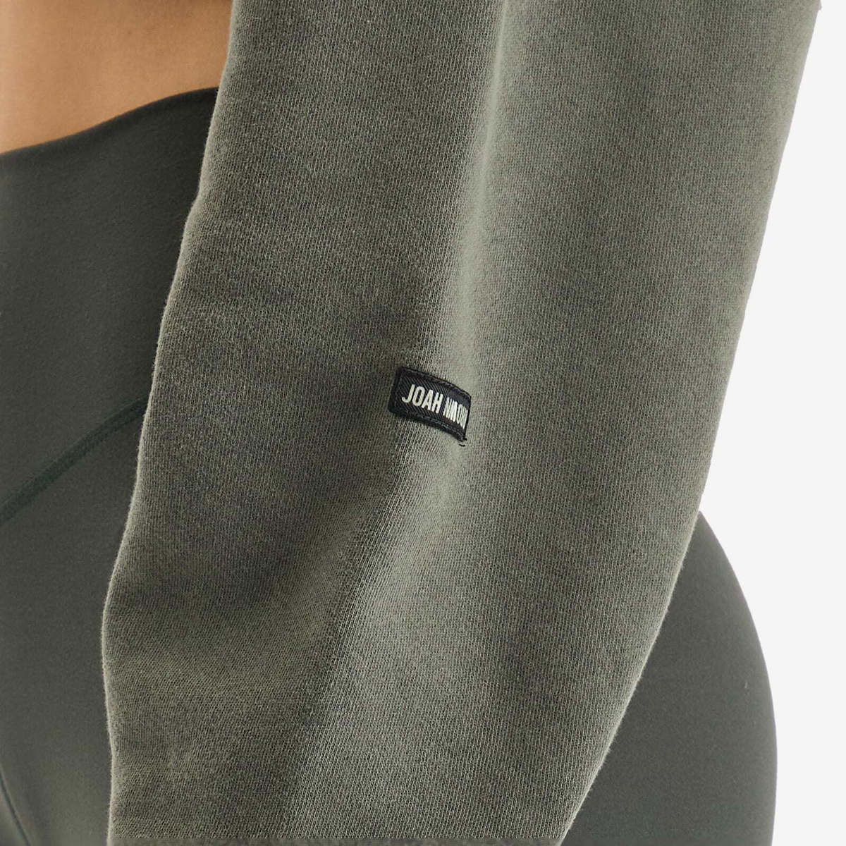 Joah Brown Women's Deconstructed Crop Zip Hoodie in Washed Sage