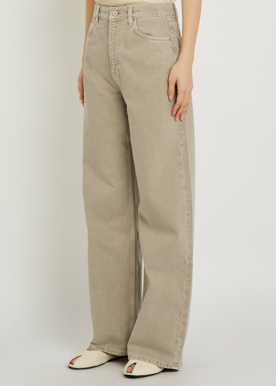 Reformation Cary Wide-leg Jeans Beige
