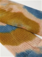 Mr P. - Tie Dye Ribbed Cotton-Blend Socks