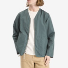 Taion Men's Military Reversible V-Neck Cardigan in Dark Sage Green