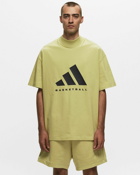 Adidas Basketball Cotton Jersey Tee Yellow - Mens - Shortsleeves