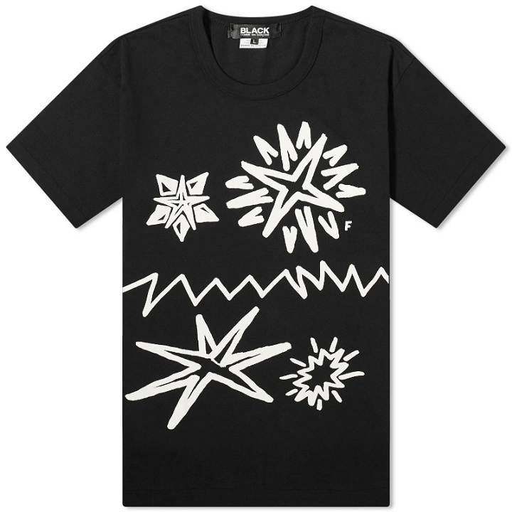 Photo: Comme des Garçons Men's x Filip Pagowski Stars Print T-Shirt in Black