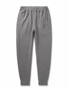 Maison Kitsuné - Tapered Logo-Appliquéd Cotton-Jersey Sweatpants - Gray