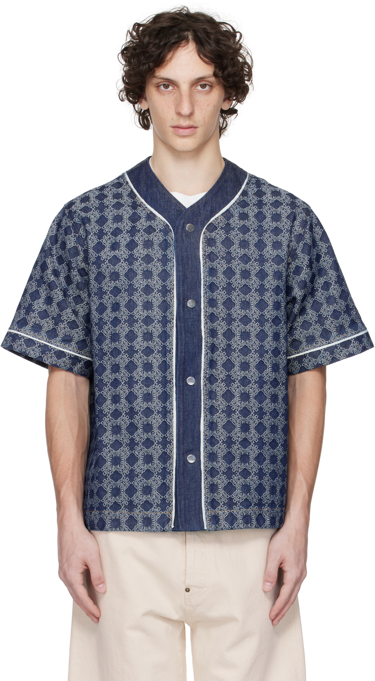 AMIRI Black MA Quad Baseball Denim Shirt Amiri