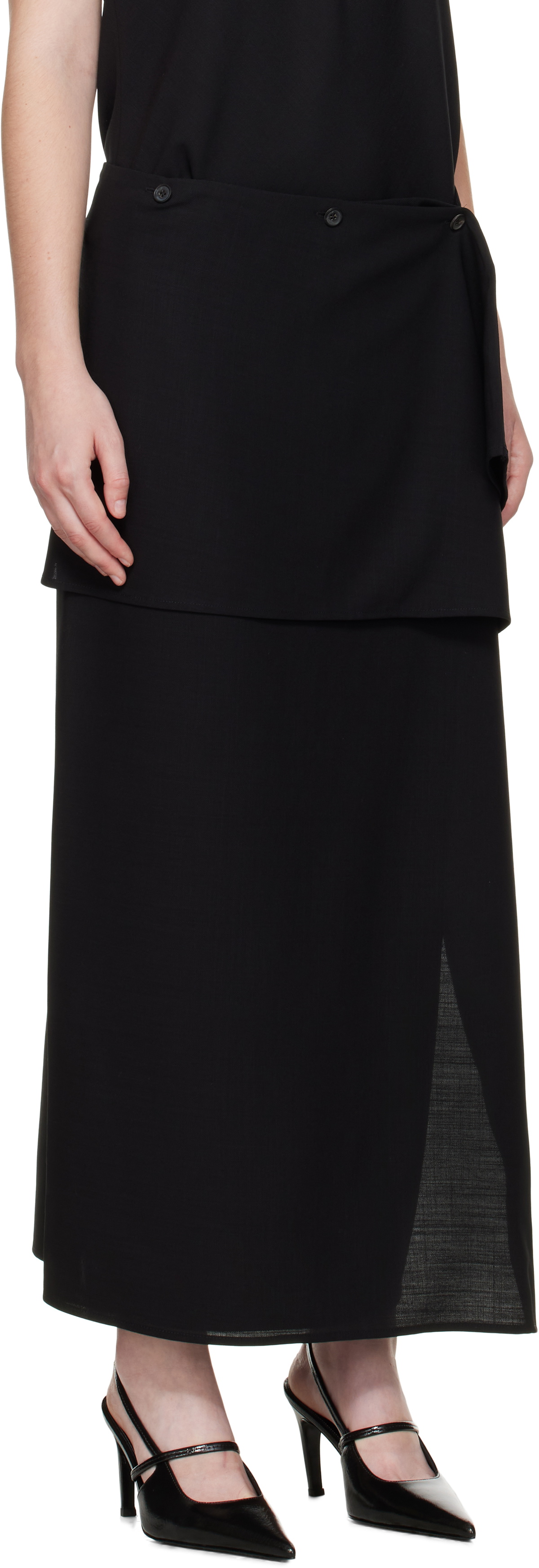 La Collection Black Hailey Maxi Skirt