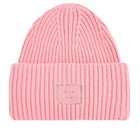 Acne Studios Women's Face Beanie Hat in Tango Pink 