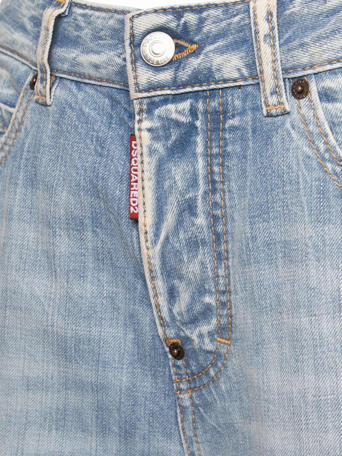 DSQUARED2 Traveller Medium Rise Denim Wide Jeans Dsquared2