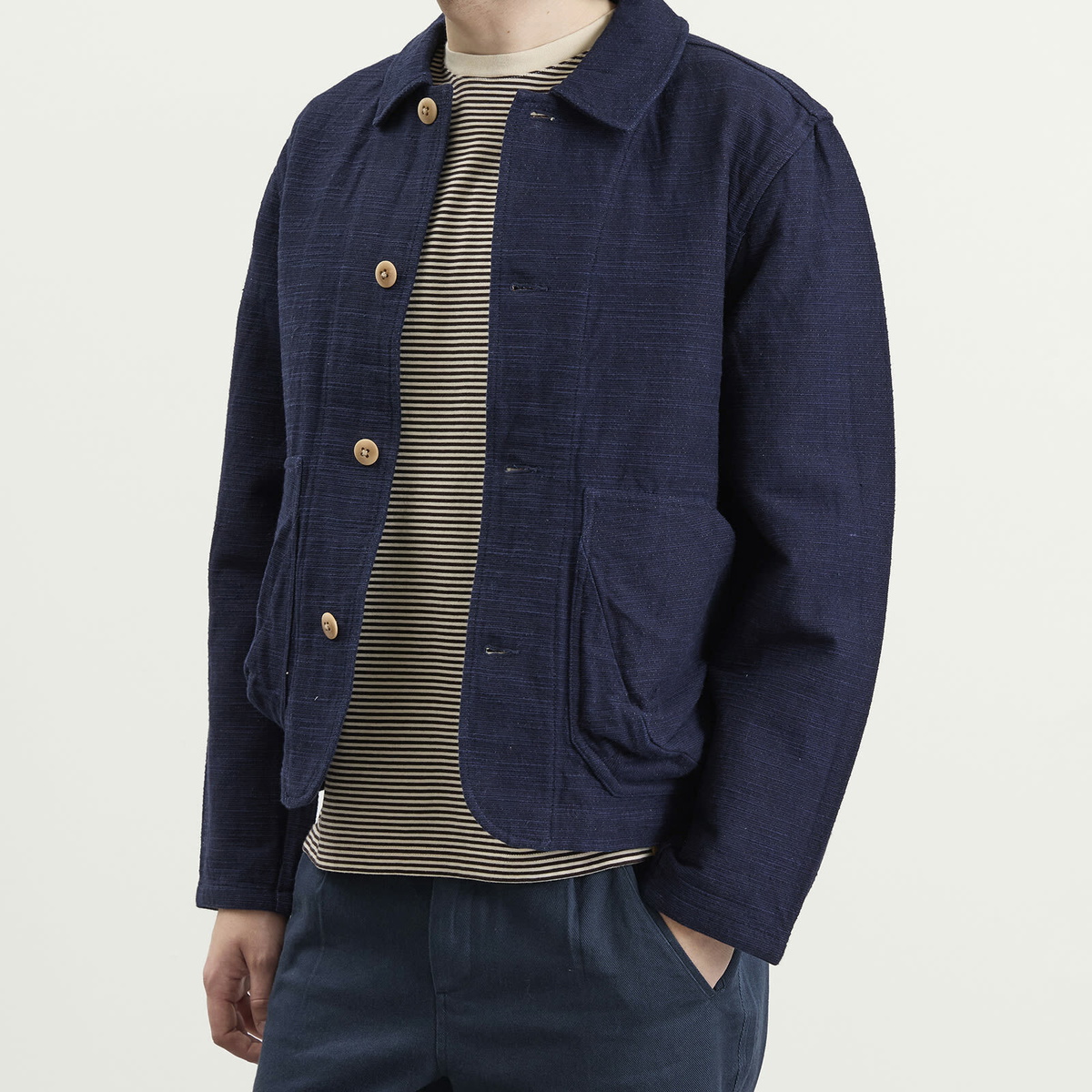 Folk Men's Prism Jacket in Indigo Texture
