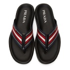 Prada Black and Red Ribbon Stripes Sandals