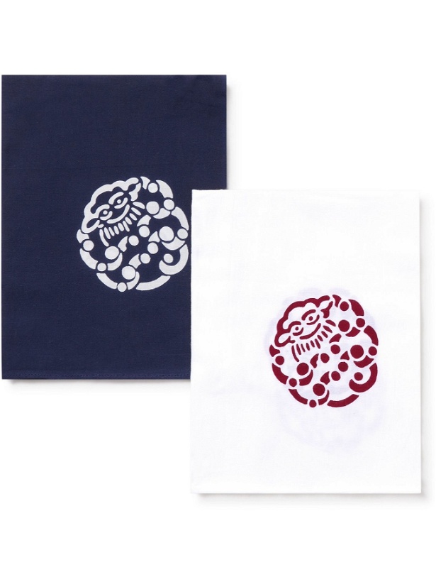 Photo: VISVIM - Set of Two Printed Cotton Hand Towels