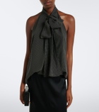 Tom Ford Polka-dot tie-neck silk crêpe de chine top