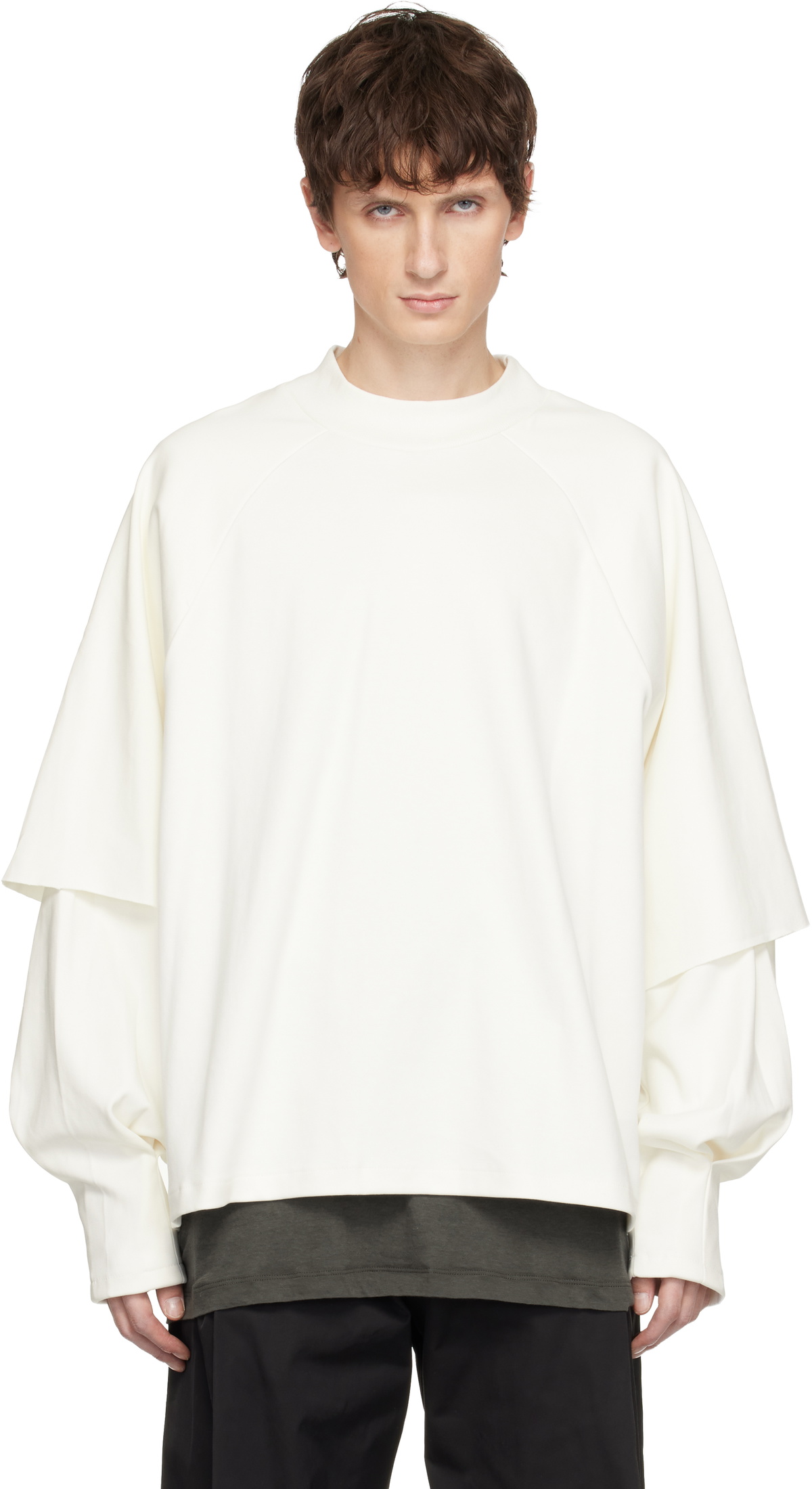 Seventh Off-White Raglan Layered Longsleeve T-shirt