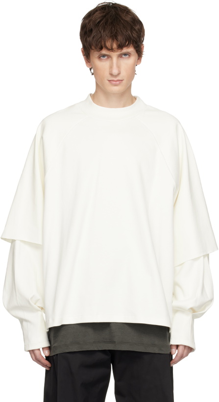 Photo: Seventh Off-White Raglan Layered Longsleeve T-shirt