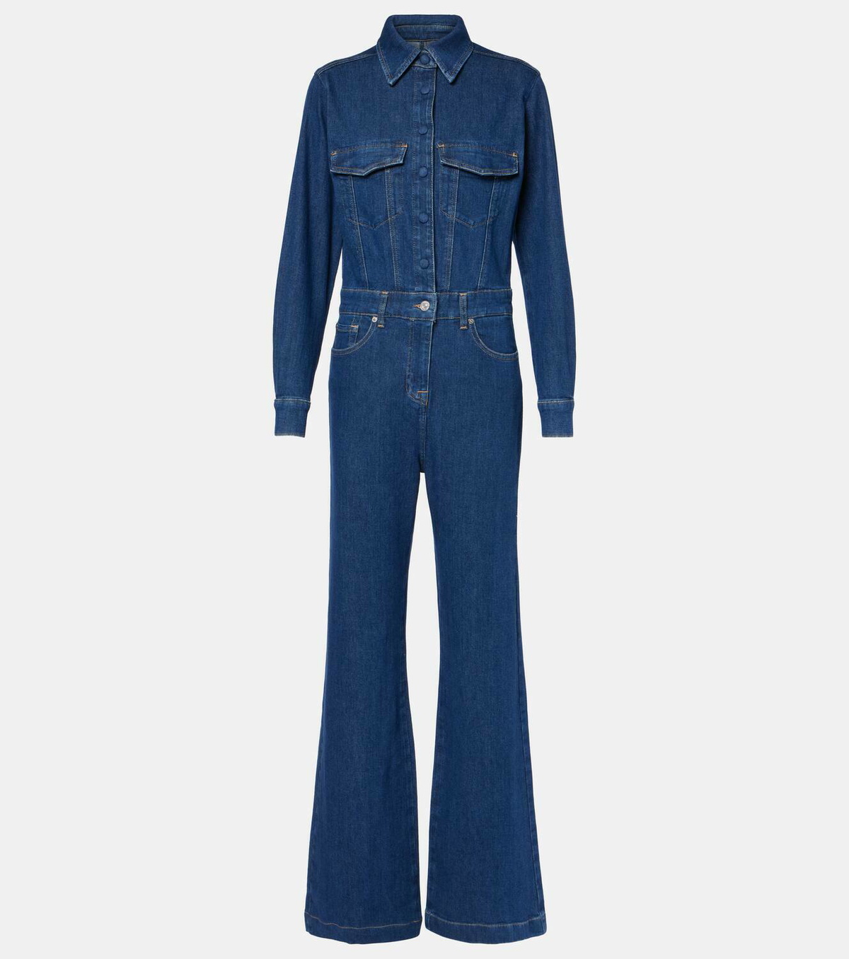 7 For All Mankind Flared denim jumpsuit